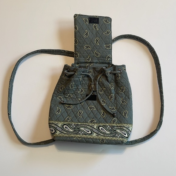 Olive Green/White Paisley Quilted Vera
Bradley Inspired Backpack - Picture 4 of 16